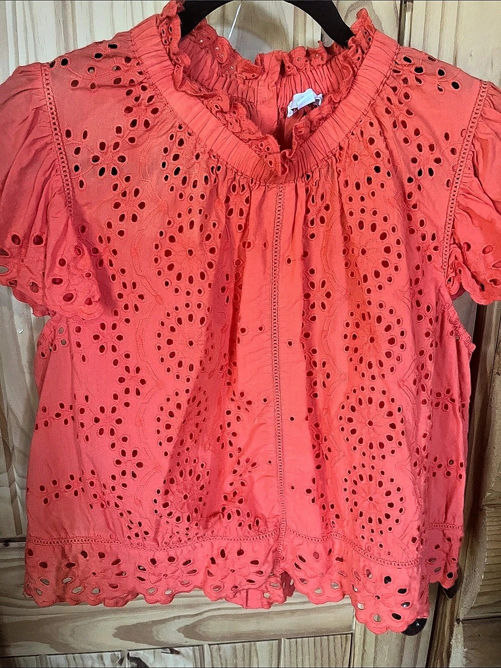Jennifer & Grace Cotton Eyelet Ruffle Blouse